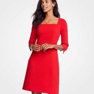 Doubleweave Square Neck Flare Dress with tag